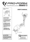 ProForm 880s-Elliptical User Manual