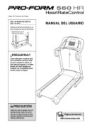 ProForm 560hr-Treadmill Spanish Manual